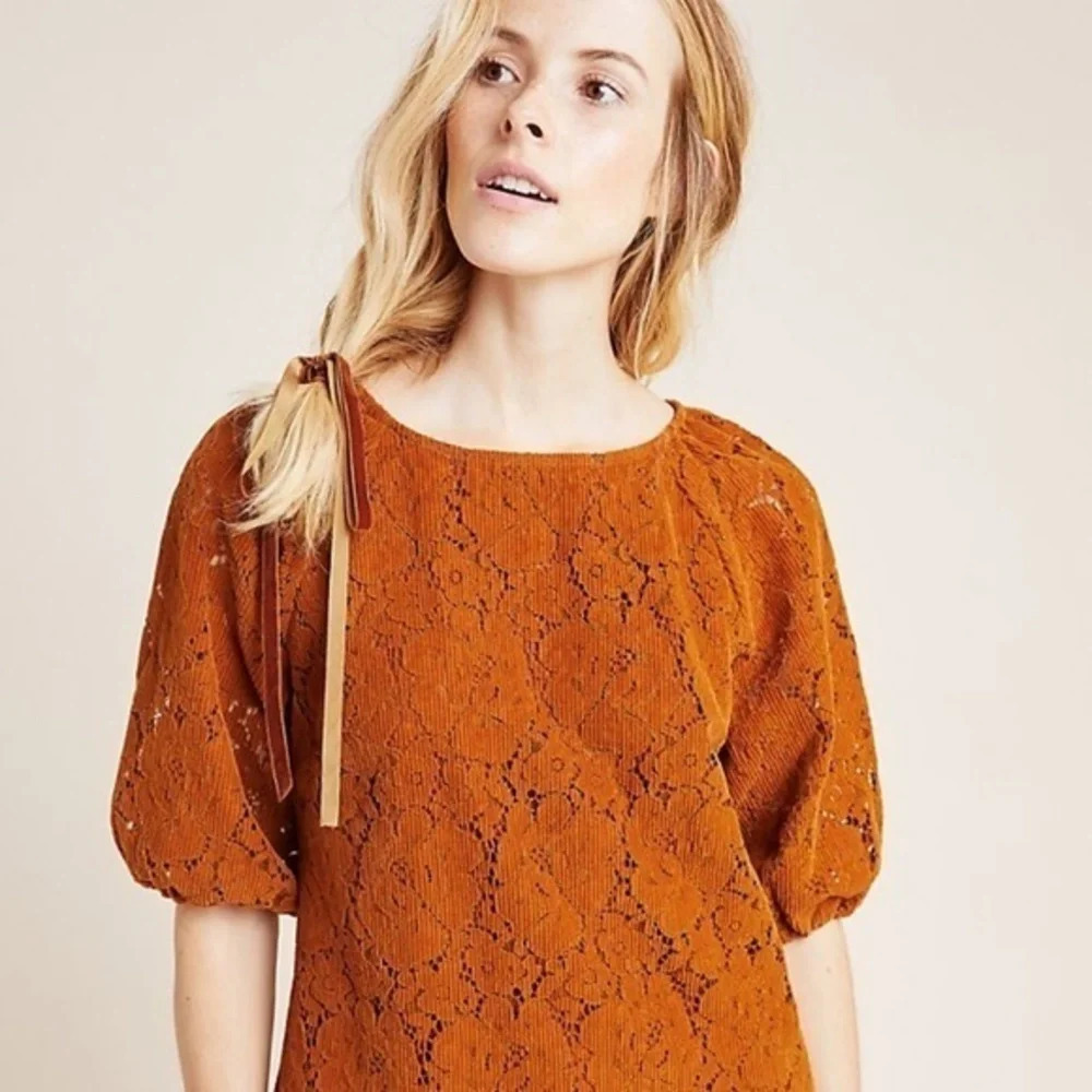 Anthropologie Dolan Norah Floral Corduroy Blouse